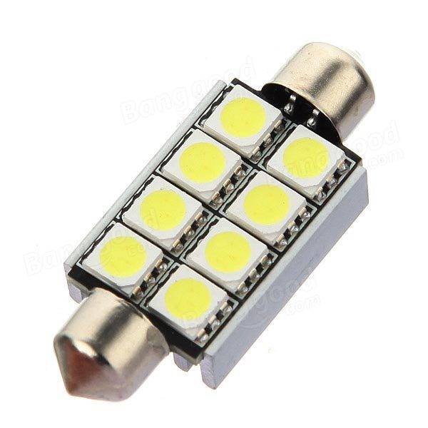 Canbus  8 SMD LED Car Light White 42mm - each