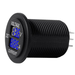 Voltmeter Ammeter Round -Blue LED Dual Display - the4x4store.co.za