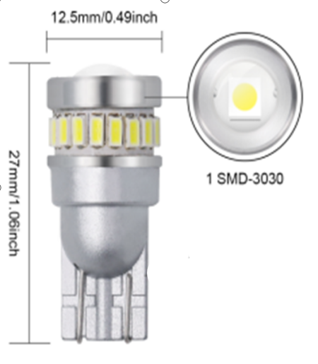 18 SMD Canbus 12-18 V LED Car Light White - each