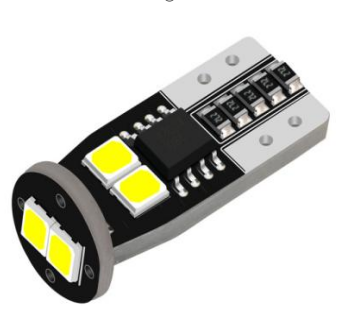 T10 6 SMD Canbus 9-30V LED Car Light White -each