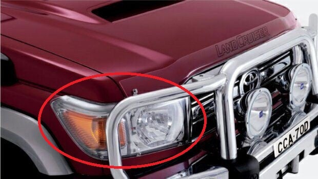 Land Cruiser 79 &amp; 76 Series (Wide Nose) Headlight Protectors Clear