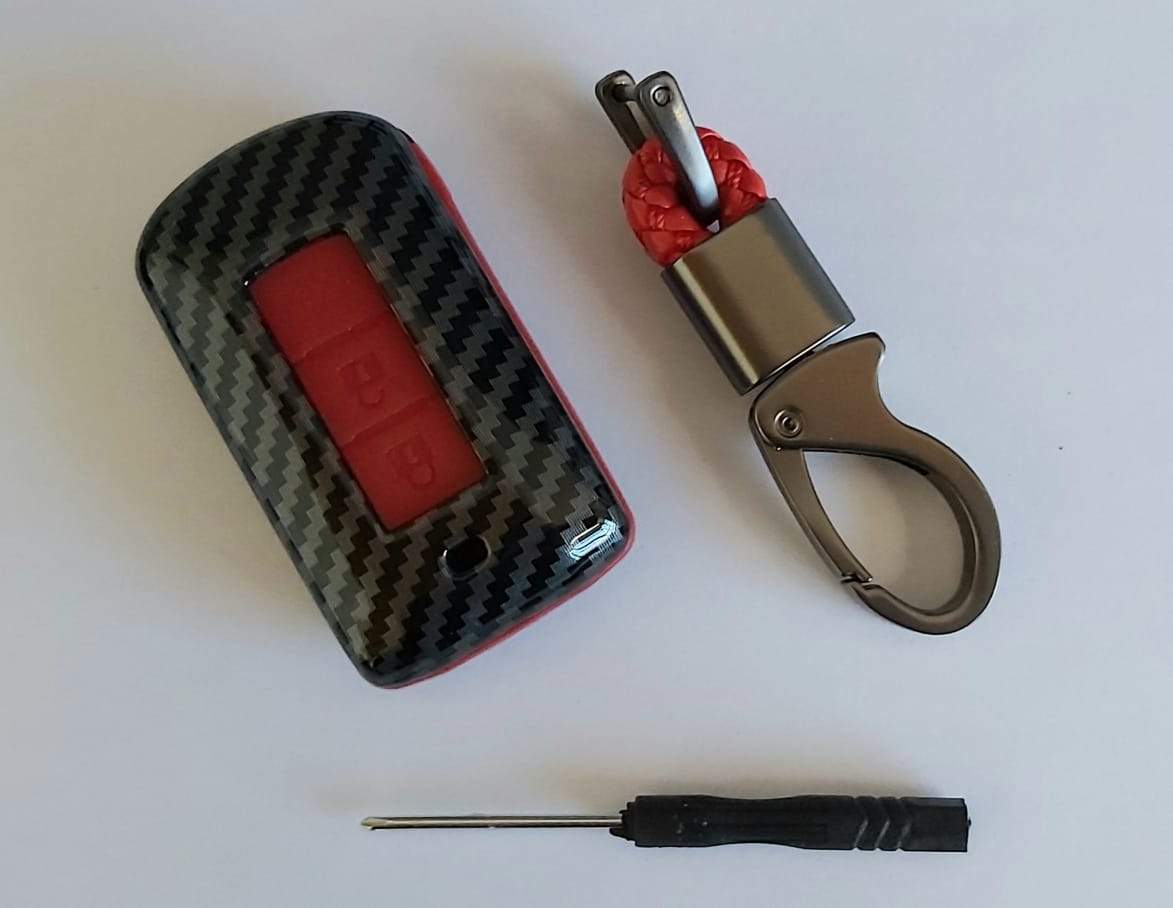 Mitsubishi Triton 2 Button Key Cover 2016-2020 Carbon Red