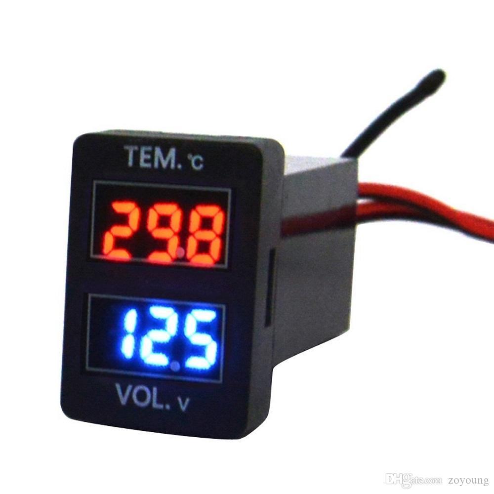 Toyota 32*20mm  Voltmeter and Temperature meter in LED display - the4x4store.co.za