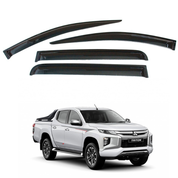 Mitsubishi Triton 2014 - 2019  Weather GuardsDouble Cab Gloss black