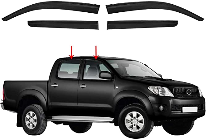 Toyota Hilux Vigo/ Vigo Champ (2005-2015) Weather GuardsDouble Cab  Gloss Black