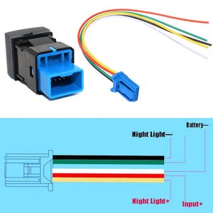 Toyota Square 22x22mm Driving Lights Push Switch