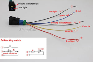 Toyota Square 22x22mm Driving Lights Push Switch