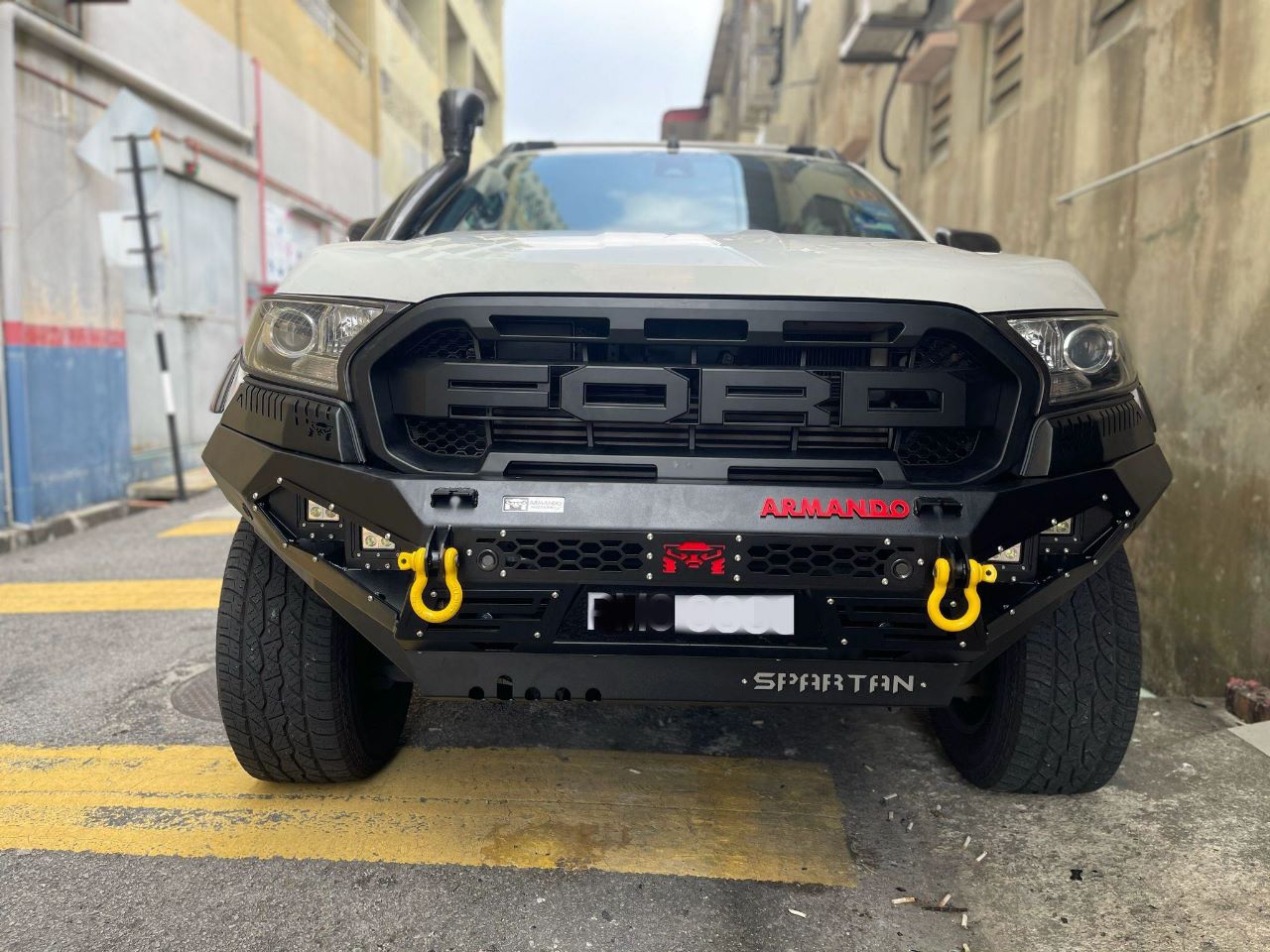 Ford Rander Front Ford Ranger (2012-2022) Spartan Armando Front Steel Bumper ...