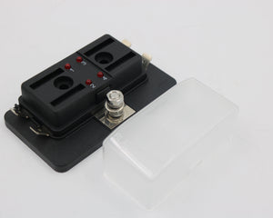 4 Way Blade Fuse Box with LED - Spade Terminal Connection - the4x4store.co.za