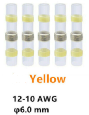 Heat Shrink Solder Sleeve Crimpless Butt Connectors Yellow 12-10 AWG - the4x4store.co.za