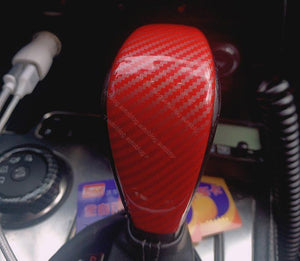 Carbon Fiber Gear Shift Knob Cover Red