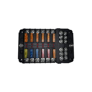 Fuse Box - 1 In And 12 Out With Negative Bus Led Indicator