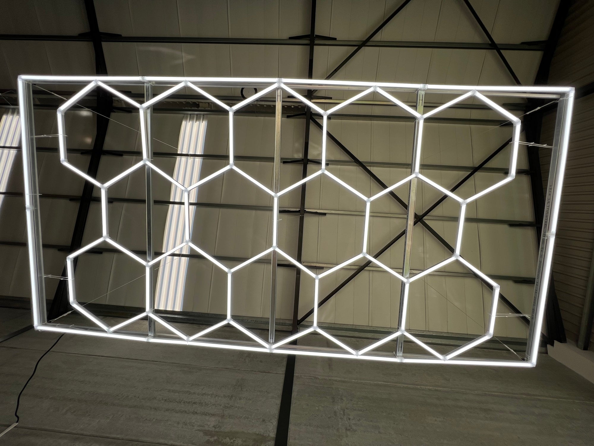 Car Detailing Led Garage Light 15 Hexagonal Grid Systems Shop Lights For Garage/ Workshop With White