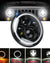 7'' 75W 6000K DRL Amber Halo Angle Eyes Projector LED Round Headlights Hi/Lo Beam Set of 2 - the4x4store.co.za