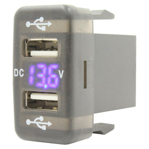 Toyota Usb 4.2A With Voltmeter 40 X 20Mm Blue Led