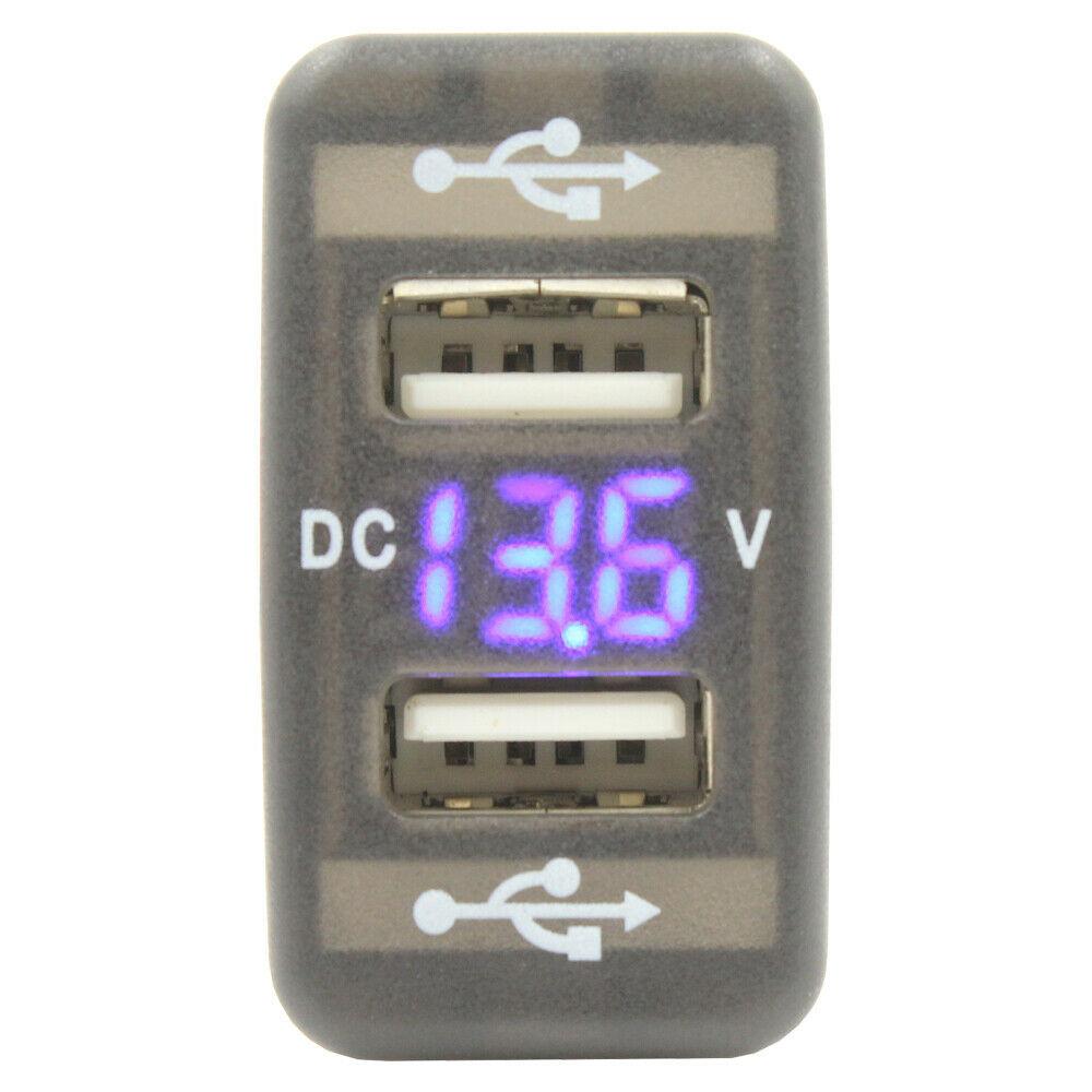 Toyota Usb 4.2A With Voltmeter 40 X 20Mm Blue Led